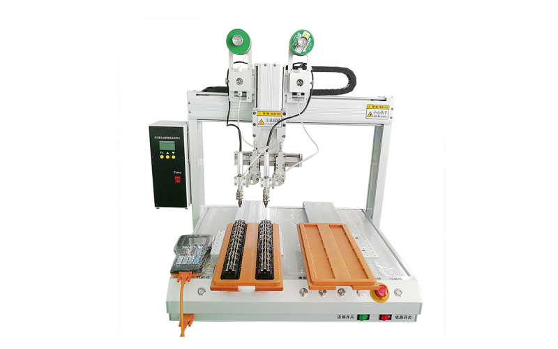 米恩HXJ6441S四軸雙平臺(tái)雙焊頭自動(dòng)焊錫機(jī)